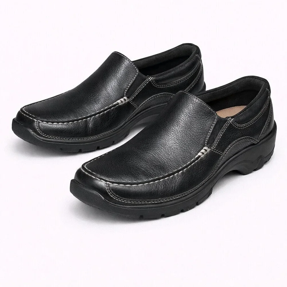 ROCKPORT XCS Leather Men’s Slip-On Loafer Black Shoes Size 9M
